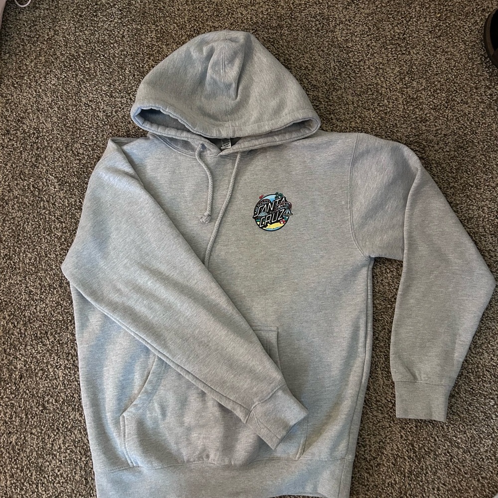LIMITED EDITION Santa Cruz Skateboards Light Gray Men's Hoodie